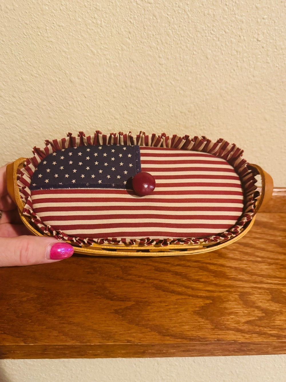 Longaberger 1998 All American Collection Pie Basket Red, White & Blue